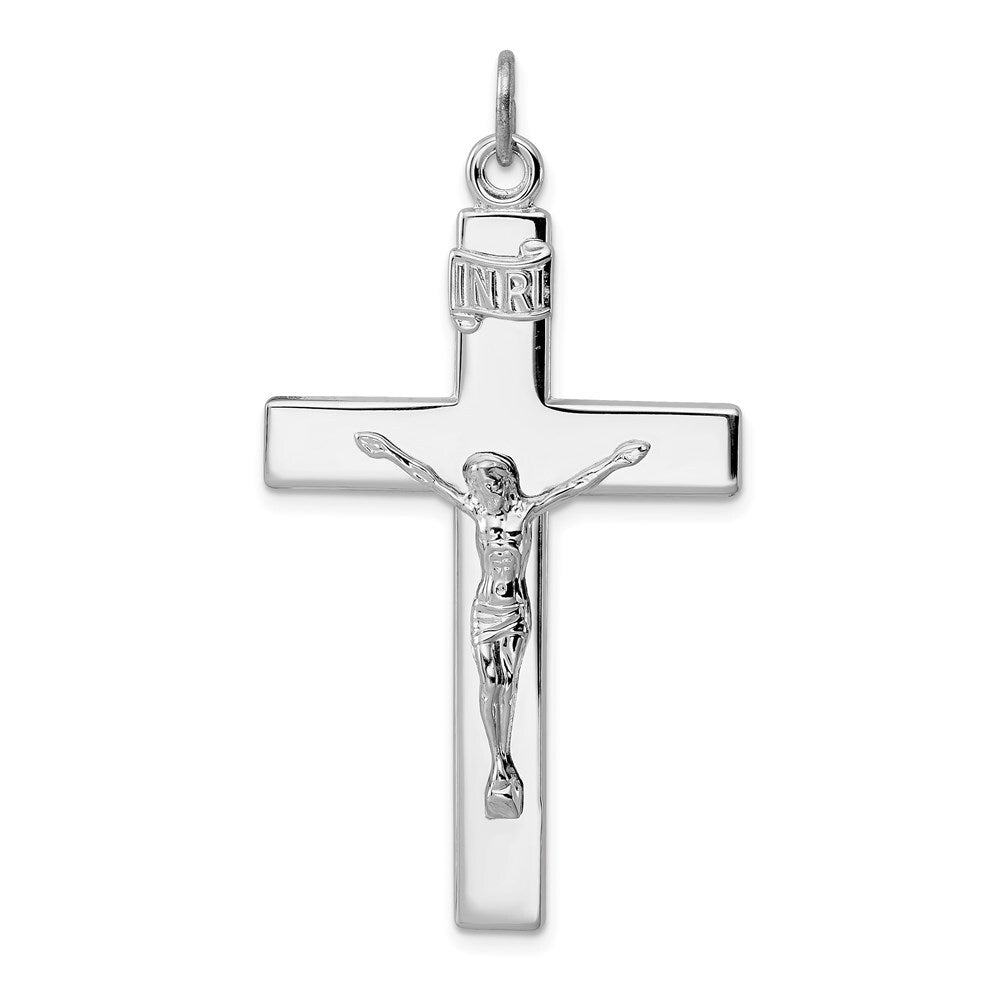 Sterling Silver Rhodium-plated Crucifix Pendant Holiday Gift for Women