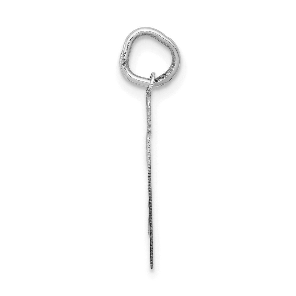 14k White Gold Small Satin Number 27 Charm Pendant for Women