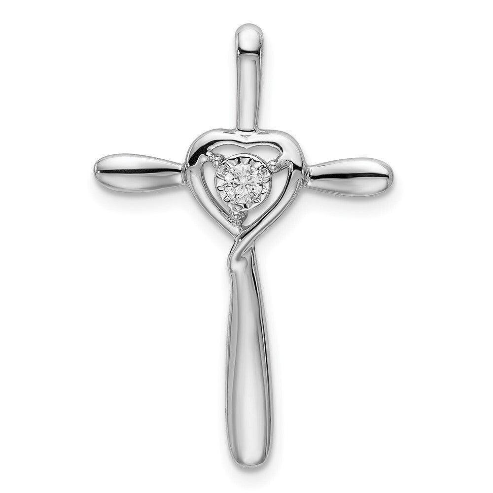 14k White Gold Diamond Slide Pendant for Women