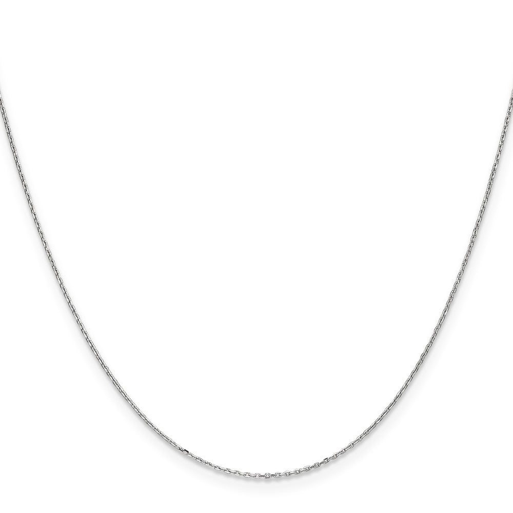 14K White Gold 14" .8mm Diamond-cut Cable Chain Necklace