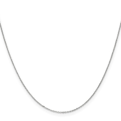14K White Gold 14" .8mm Diamond-cut Cable Chain Necklace