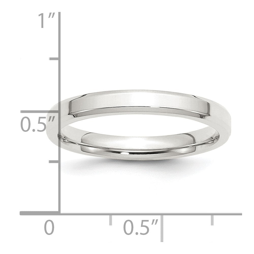 Sterling Silver 3mm Beveled Edge Size 10 Band Ring
