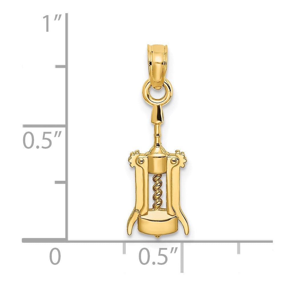 14k Yellow Gold Wine Opener Charm