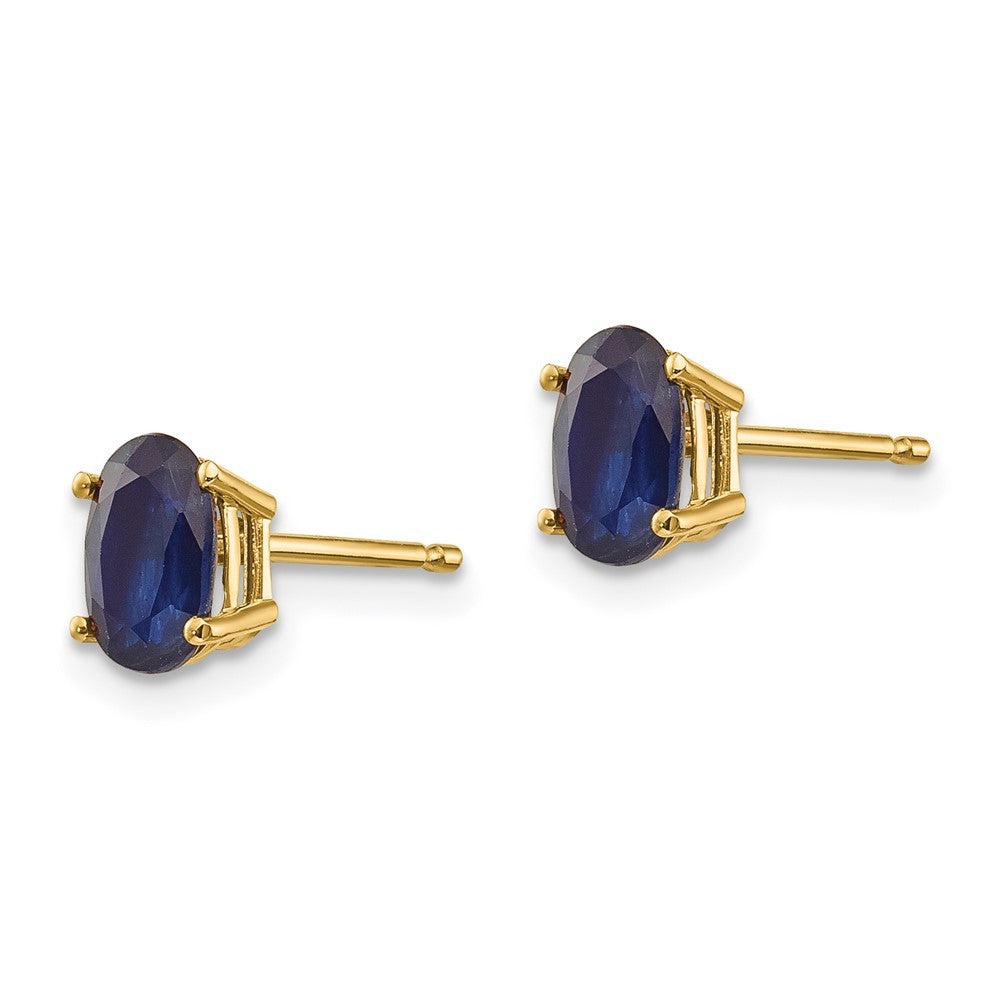 14k Yellow Gold Sapphire Earrings - September