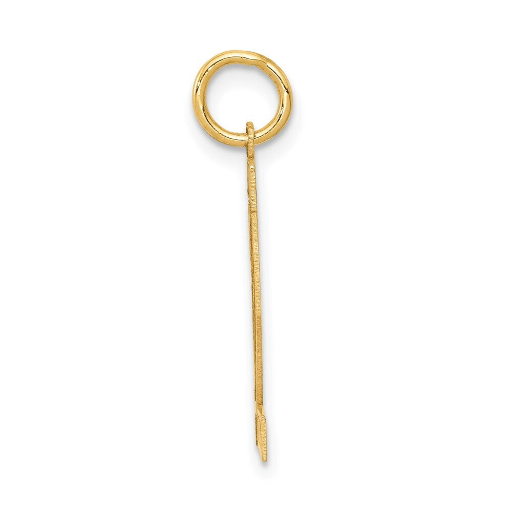 14k Yellow Gold Medium Satin Number 22 Charm Pendant for Women