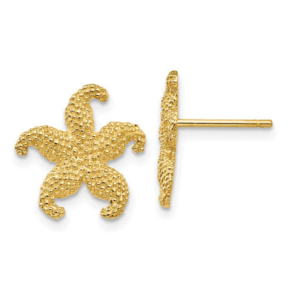 14k Yellow Gold Starfish Earrings