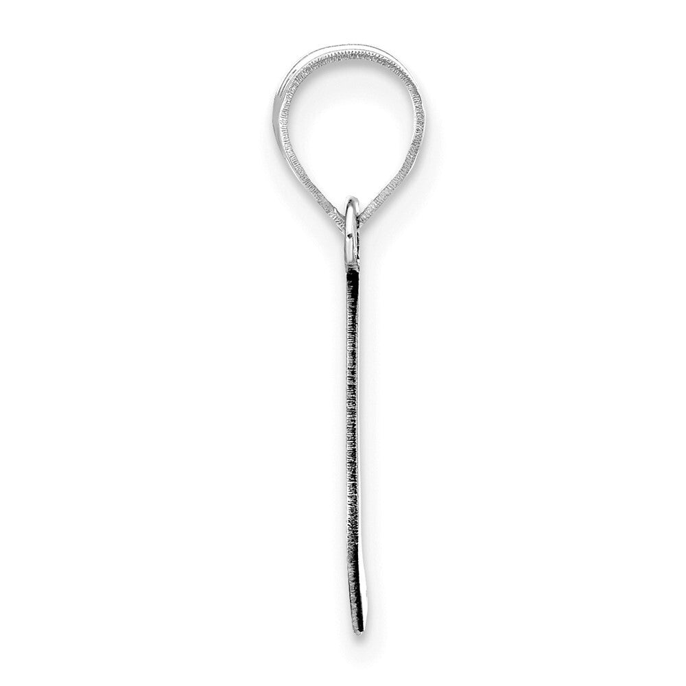 14k White Gold Polished Bubble Letter L Initial Pendant for Women