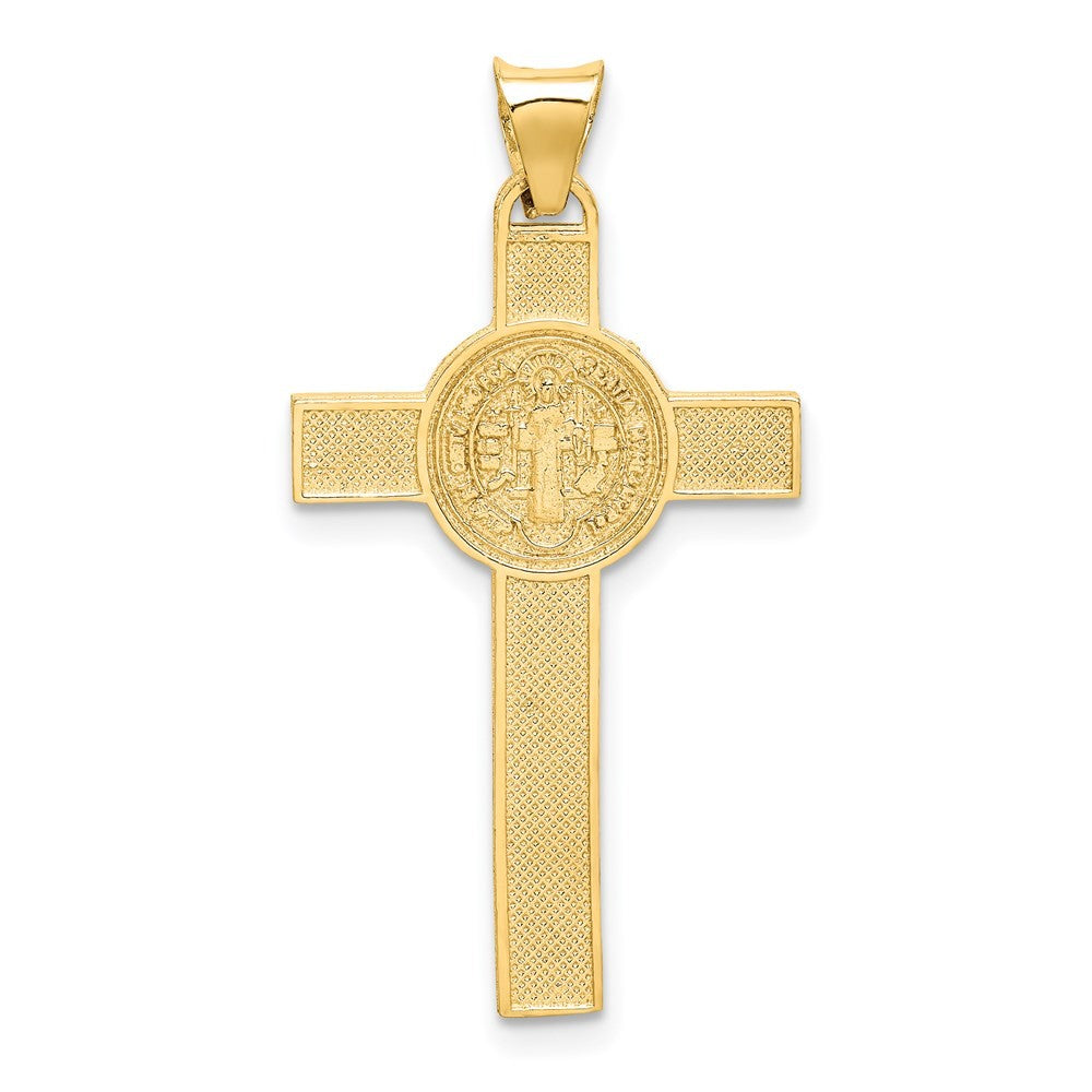 14k Two-Tone St. Benedict Medal Crucifix Cross Pendant