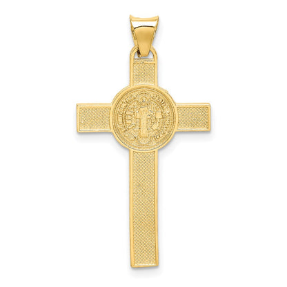 14k Two-Tone St. Benedict Medal Crucifix Cross Pendant
