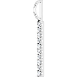 14k White Gold 1 6 CTW Natural Diamond Vertical Bar Charm Pendant