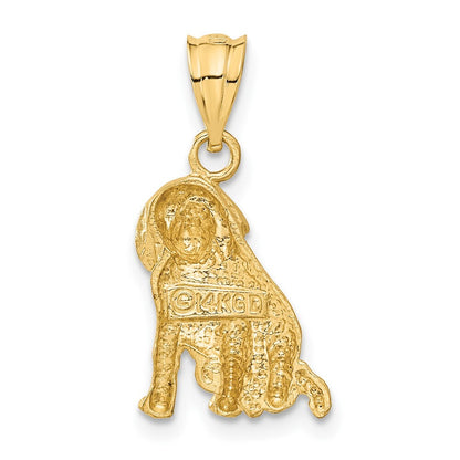 14k Yellow Gold Dog Charm Pendant for Women