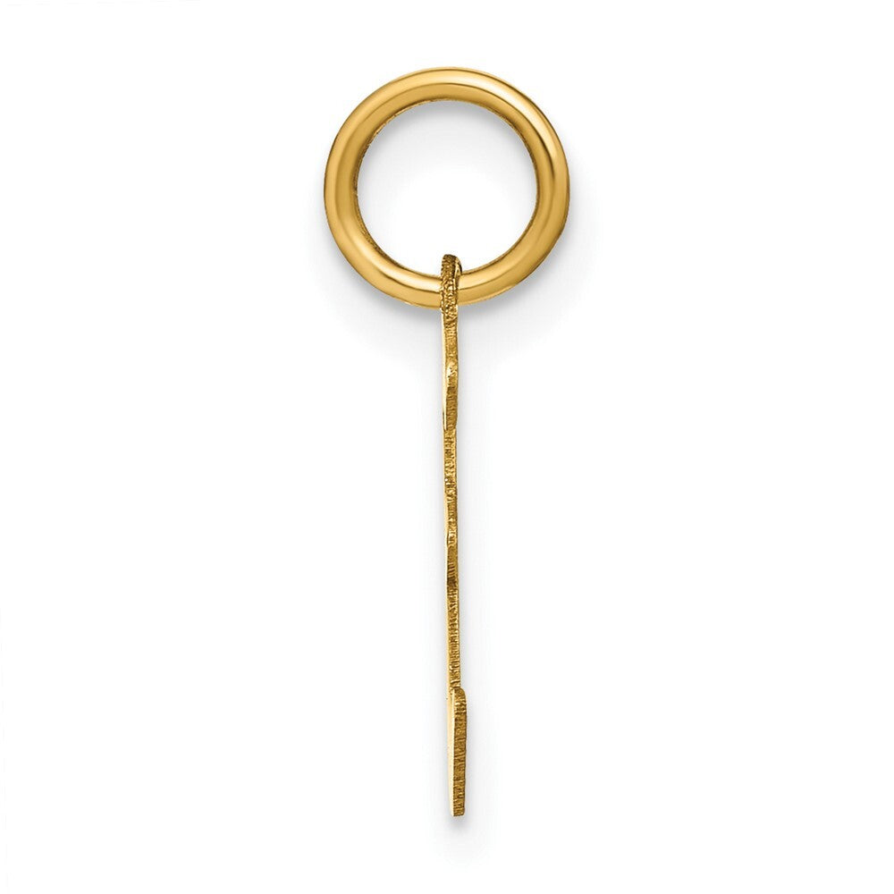 14k Yellow Gold Letter E Initial Pendant for Women