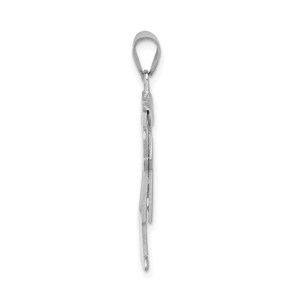 14k White Gold Medium Boy w Hat on Right Engravable Charm