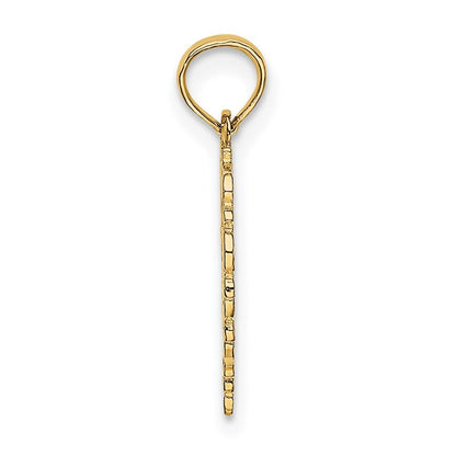 14k Yellow Gold Textured Star Of David In Heart Charm