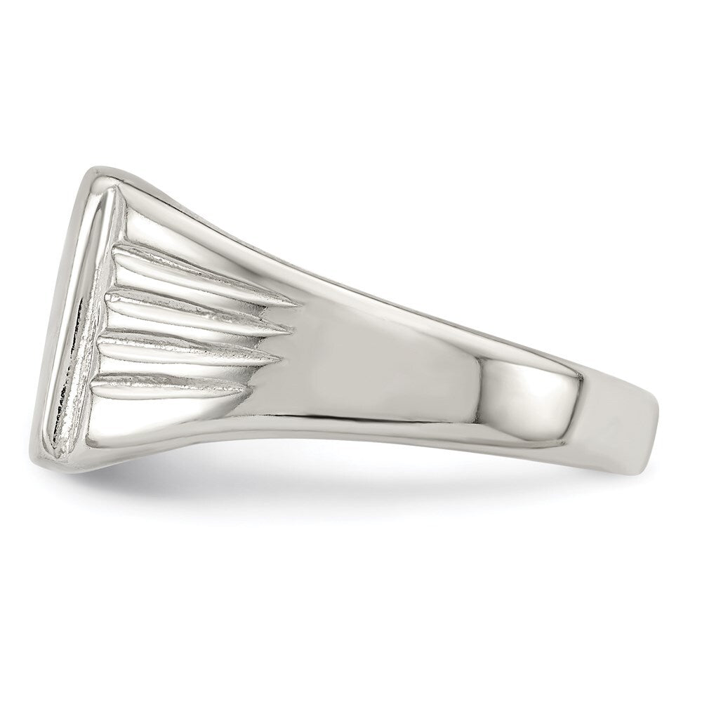 Sterling Silver 11x11mm Open Back Signet Ring Size 11
