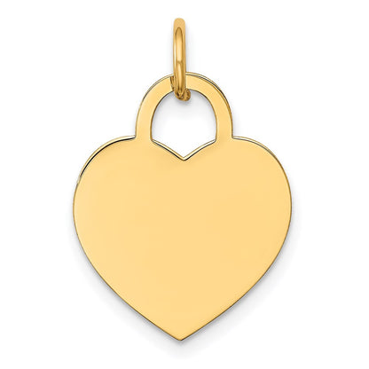 14k Yellow Gold Medium Engravable Heart Charm Pendant