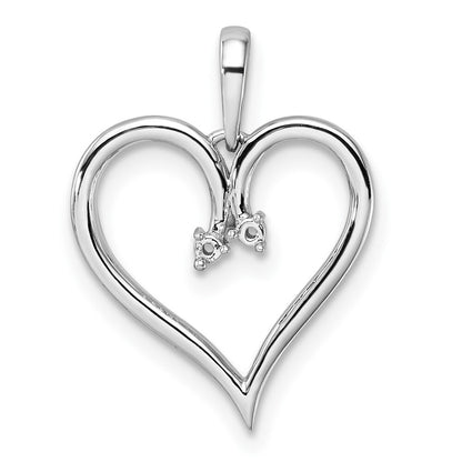 14k White Gold Heart Pendant Mounting for Women