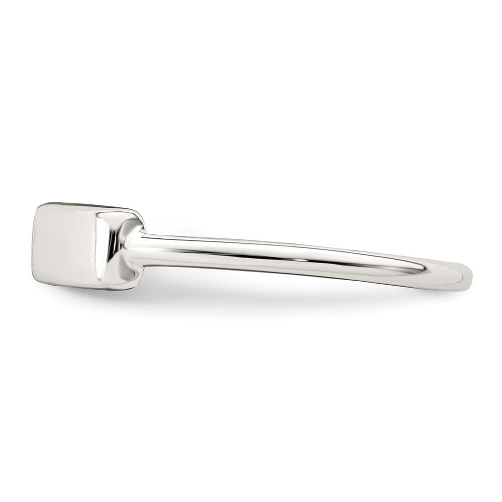 Sterling Silver Polished Engraveable Top Ring Size 8