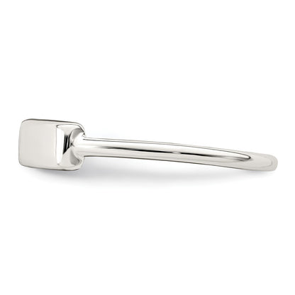 Sterling Silver Polished Engraveable Top Ring Size 8