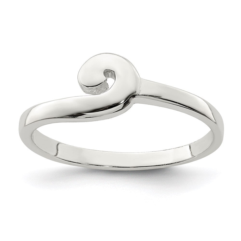 Sterling Silver Polished Swirl Ring Size 7