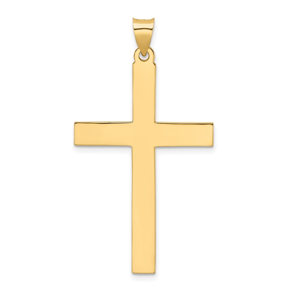 14k Yellow Gold Polished Solid Cross Pendant