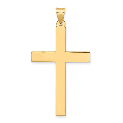 14k Yellow Gold Polished Solid Cross Pendant