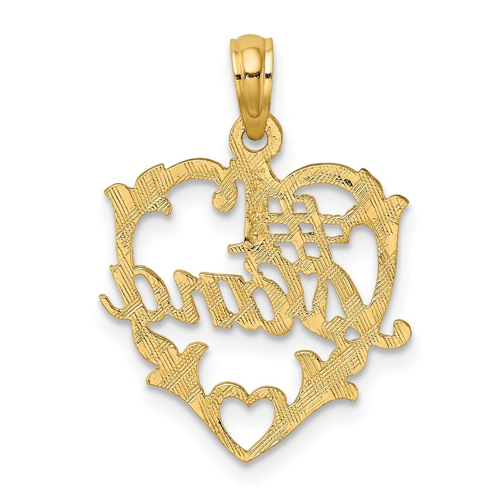 14k Yellow Gold #1 NANA in Heart Charm Pendant for Women