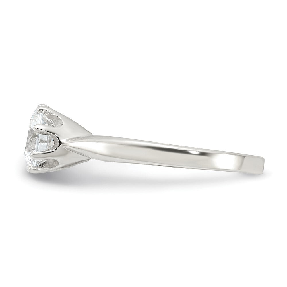 Sterling Silver Polished Cubic Zirconia Ring Size 8