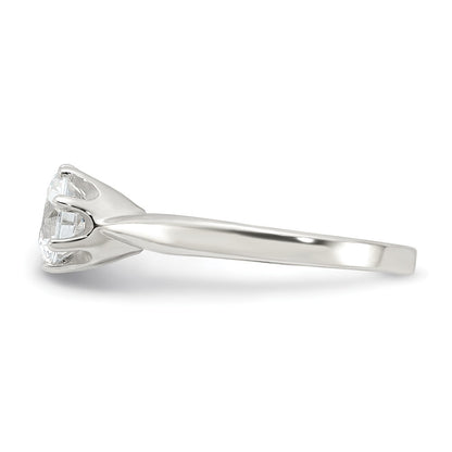Sterling Silver Polished Cubic Zirconia Ring Size 8