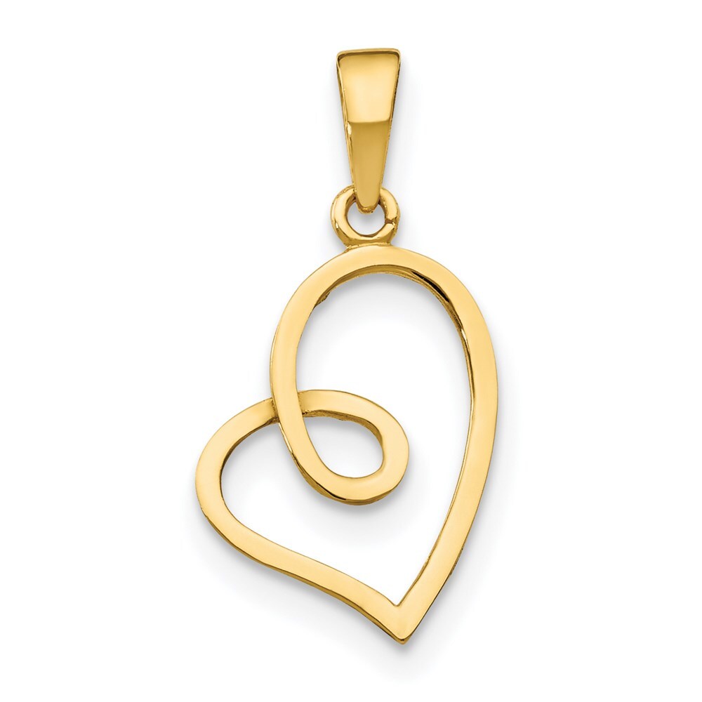 14k Yellow Gold Children's Heart Pendant for Women