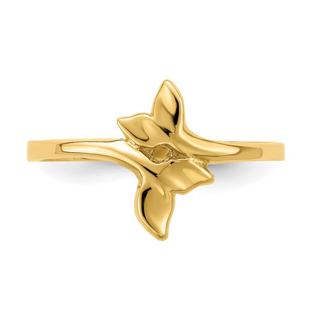14K Yellow Gold Gold Polished Double Whale Tail Ring