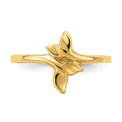 14K Yellow Gold Gold Polished Double Whale Tail Ring