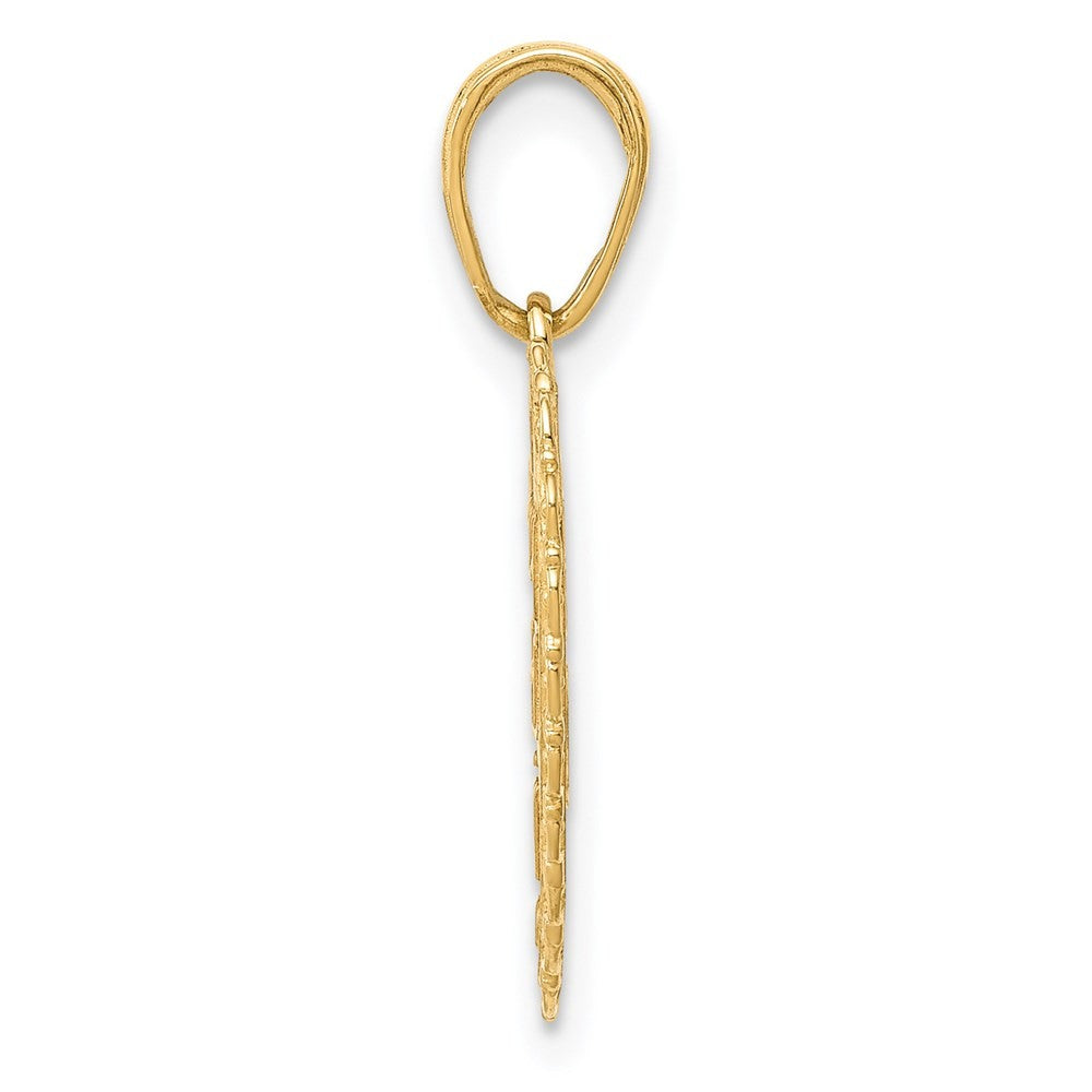 14k Yellow Gold Reversible FOR MY DAUGHTER Heart Pendant