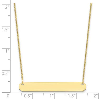 10k Yellow Gold Medium Blank Bar Necklace