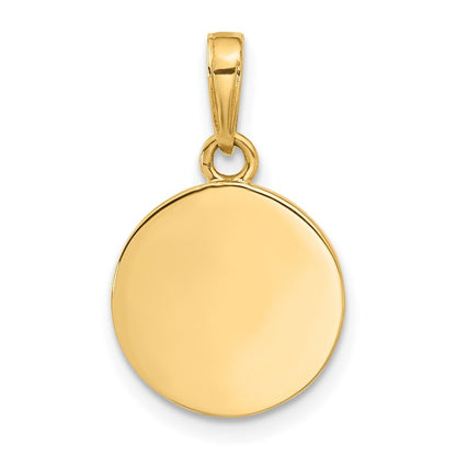 14k Yellow Gold Polished with Blue Enamel Clear Epoxy Resin It's A Boy Pendant