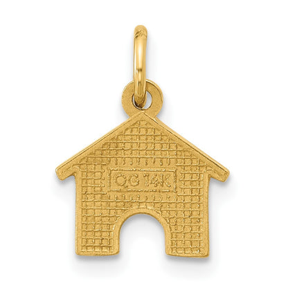 14k Yellow Gold Dog House Charm Pendant for Women