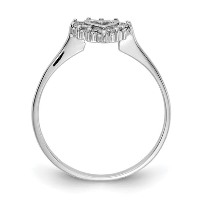 14k White Gold Polished AA Diamond ring
