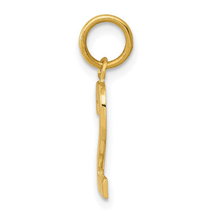 14k Yellow Gold Small Polished Number 2 Charm Pendant
