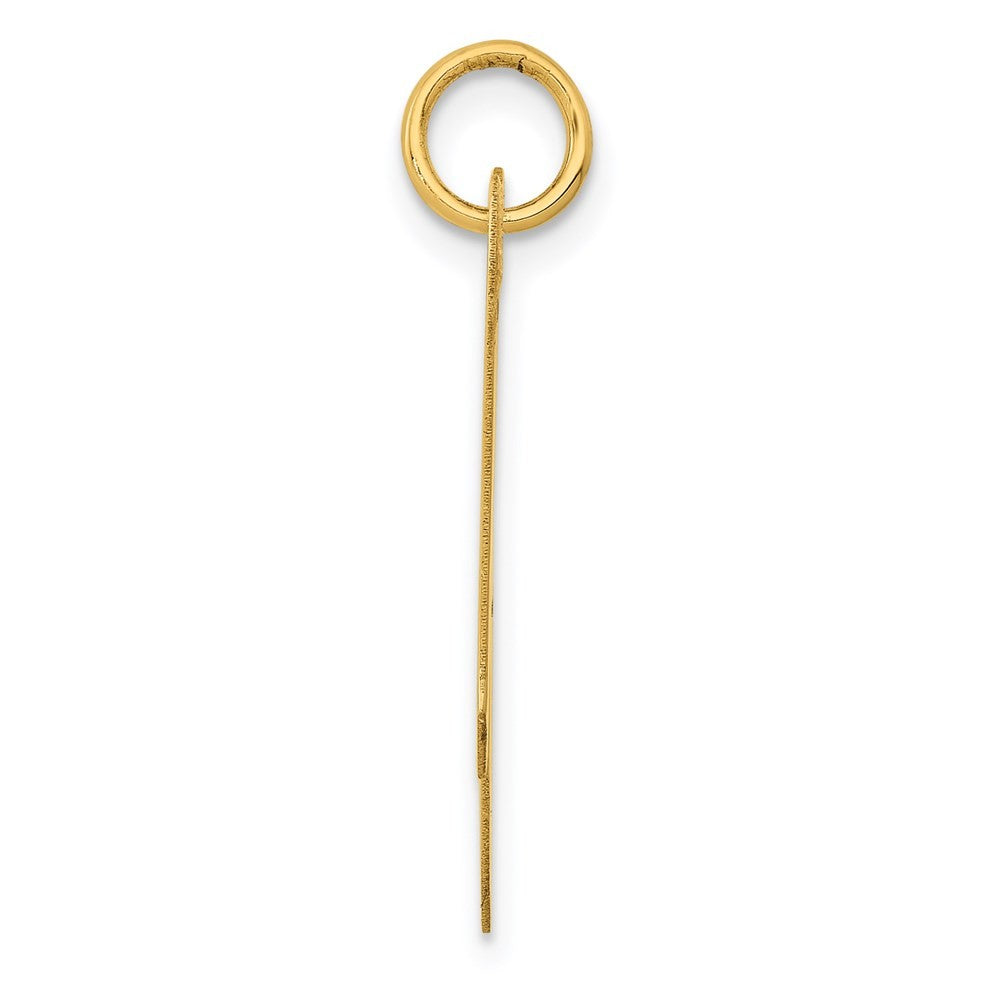 14k Yellow Gold Large Fancy Script Letter A Initial Charm Pendant