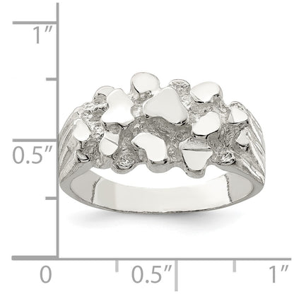 Sterling Silver Men's Nugget Ring Size 10