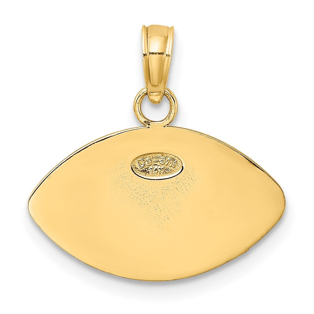 14k Yellow Gold 2-D Engraveable Football Charm