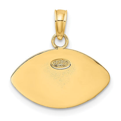 14k Yellow Gold 2-D Engraveable Football Charm