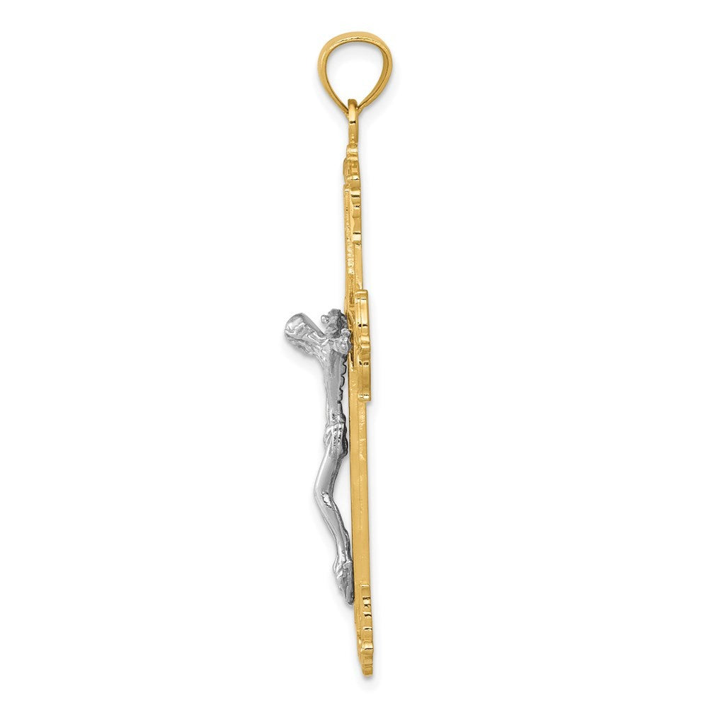 14k Two-Tone Gold Crucifix Pendant