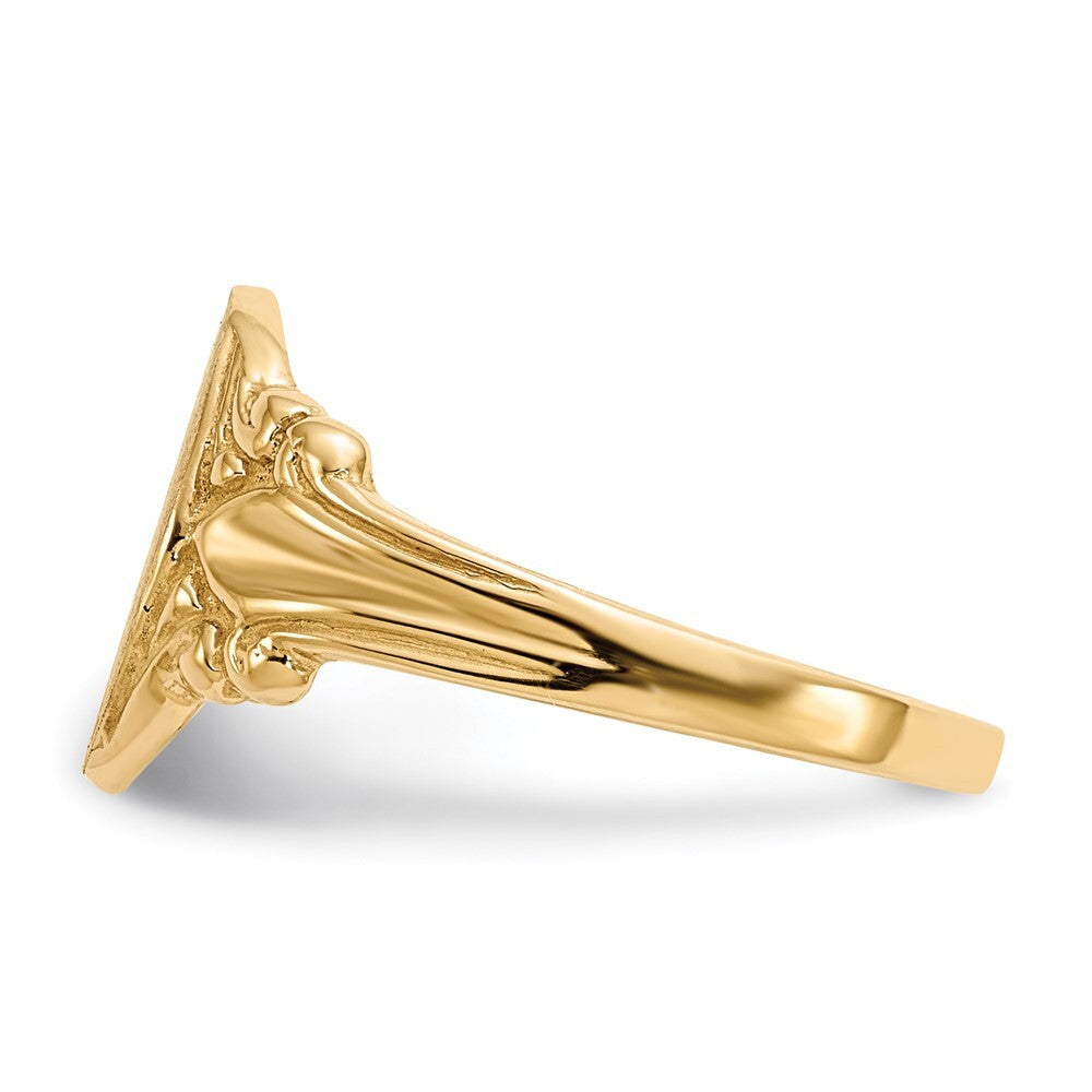 14K Yellow Gold 10.0x8.0mm Closed Back Signet Ring