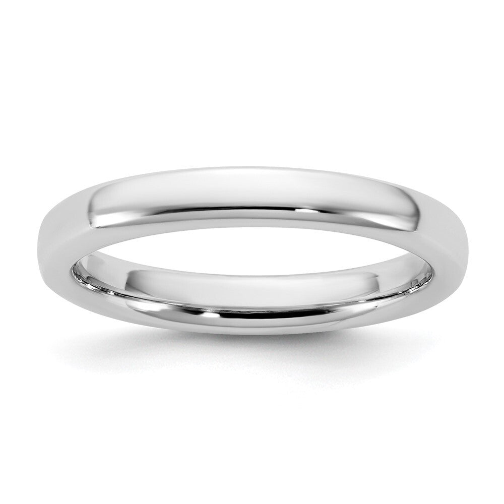 14k White Gold 3mm European Comfort Fit Band Size 6