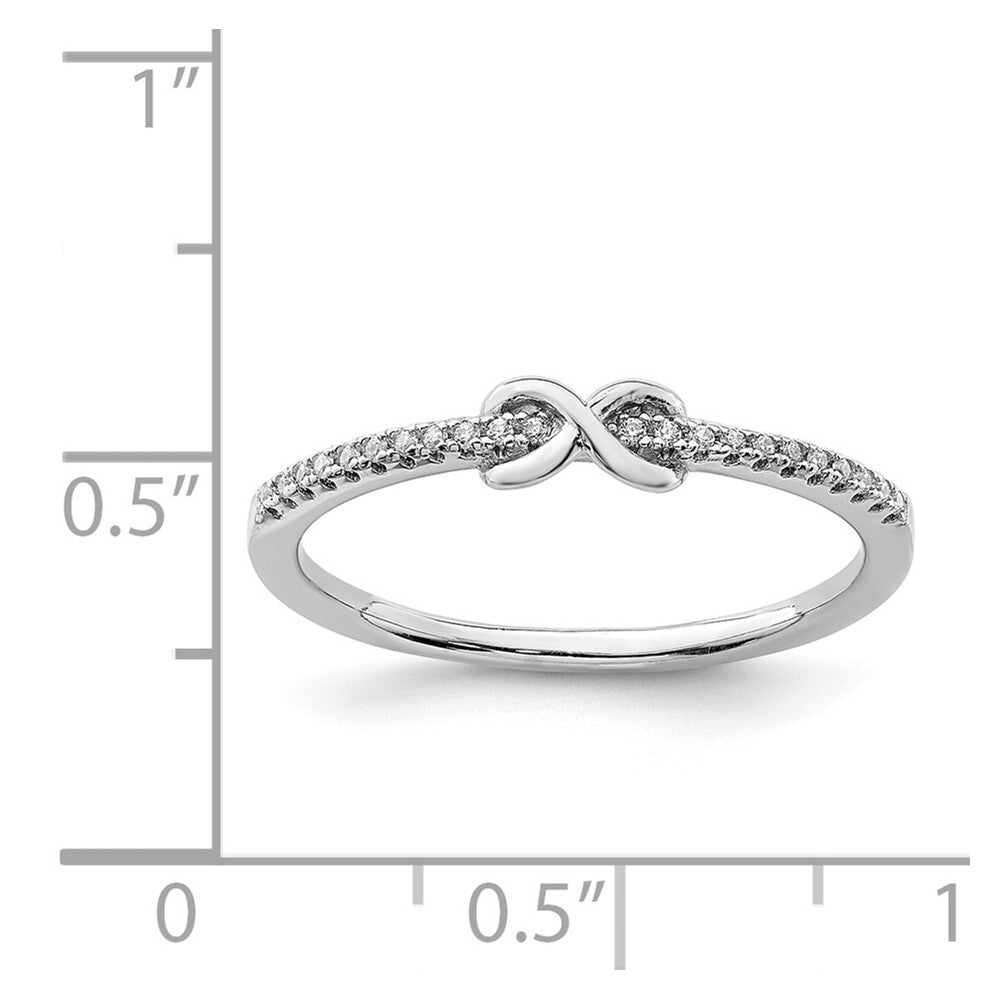 Sterling Silver Rhodium-plated Cubic Zirconia Infinity Ring Size 8