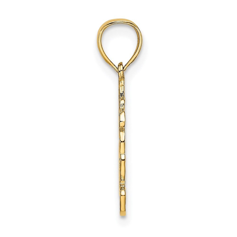 14k Yellow Gold Dressed Up Teddy Bear Charm Pendant