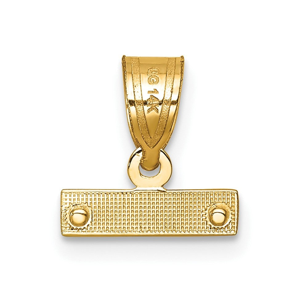 14k Yellow Gold Small Brushed Diamond-cut Top Charm