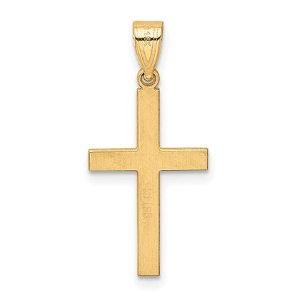 14k Yellow Gold Polished .01ct. Diamond Cross Pendant