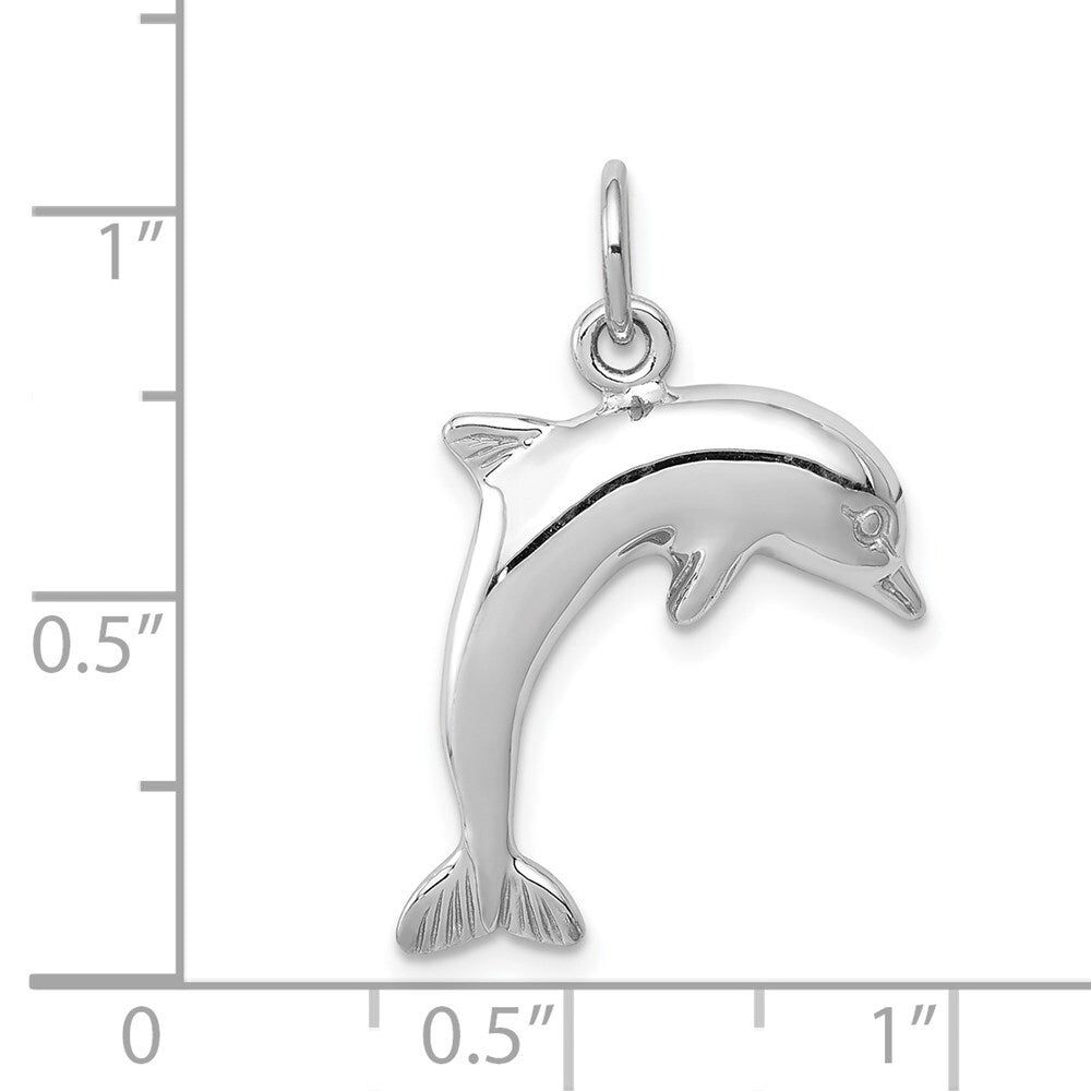 14k White Gold Dolphin Charm Pendant for Women